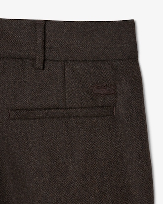 Pantaloni taglio dritto con motivo spinato in lana