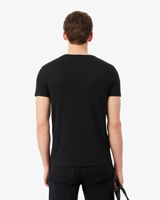 T-shirt con collo a V in jersey di cotone Pima leggero