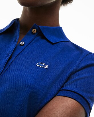 Polo slim fit Lacoste in mini piqu&eacute; di cotone stretch tinta unita