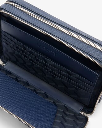 Pochette con zip in pelle effetto piqué Chantaco