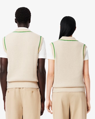 Gilet in felpa effetto uncinetto