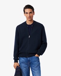 Bomber in maglia di cotone e lana