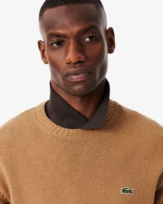 Maglione a girocollo in lana cardata