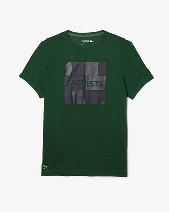 T-shirt da uomo in jersey traspirante con stampa grafica Lacoste SPORT