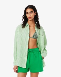 Camicia oversize a righe in lino