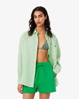 Camicia oversize a righe in lino