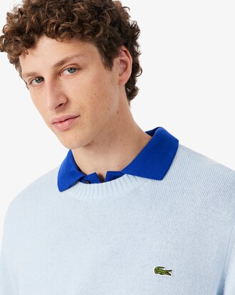 Maglione a girocollo in lana cardata
