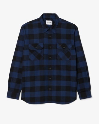 Overshirt oversize in cotone con motivo scozzese