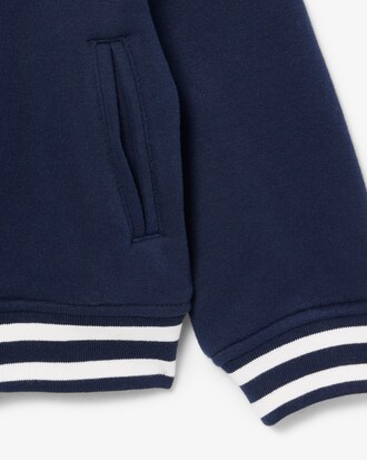 Bomber in tessuto felpato con stemma ricamato