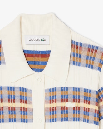 Abito con collo a polo in maglia a coste