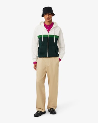 Felpa colorblock con cappuccio e zip