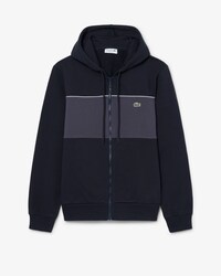 Felpa color block con cappuccio e zip