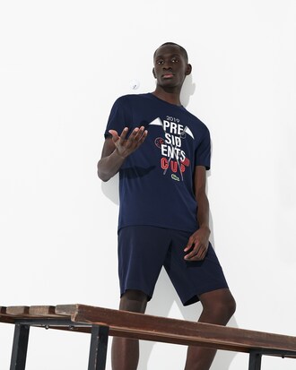 T-shirt da golf da uomo in misto cotone traspirante stampato Presidents Cup