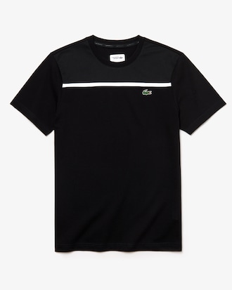T-shirt da tennis da uomo in cotone ultra leggero con collo rotondo Lacoste SPORT