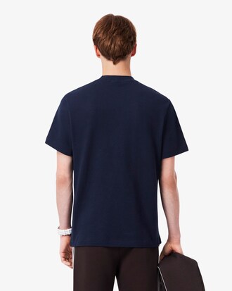 T-shirt in mini-piqué con collo a coste