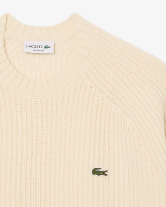 Maglione spesso in lana cardata con girocollo