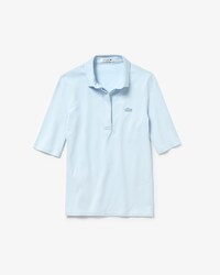 Polo slim fit Lacoste con maniche a tre quarti in mini piqu&eacute; stretch