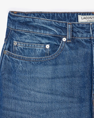 Jeans indaco a 5 tasche dal taglio dritto