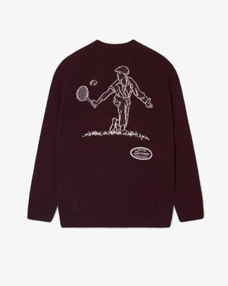 Wool Blend Crew Neck Tennis Heritage Sweater