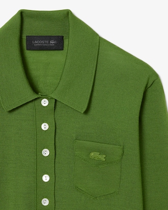 Maglia in lana merinos con collo a polo Runway