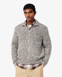 Maglione con zip in maglia di lana mercerizzata