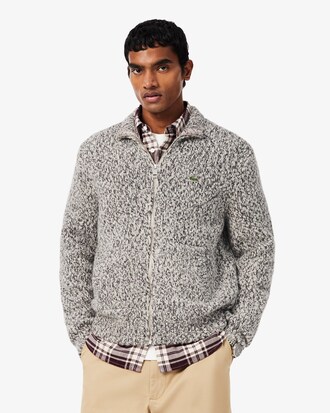 Maglione con zip in maglia di lana mercerizzata