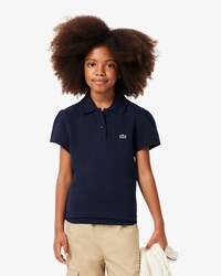 Polo in piqué con collo smerlato