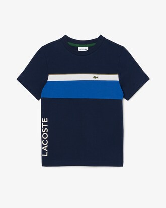 T-shirt in jersey di cotone color block