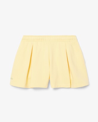 Shorts in tessuto felpato plissettato