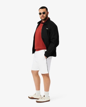 Shorts in cotone felpato con profili con logo