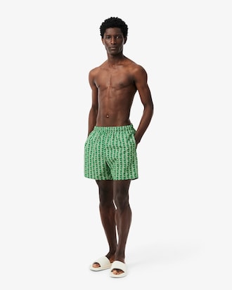 Boxer mare midi con stampa con monogramma