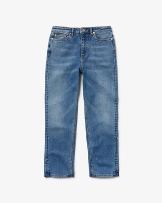 Jeans da donna in cotone con lunghezza 7/8 e taglio dritto Lacoste LIVE