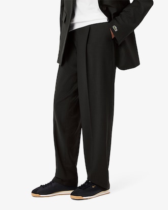 Pantaloni wide fit a quadri con pinces