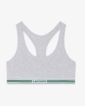 Bralette in cotone stretch con fascia a contrasto