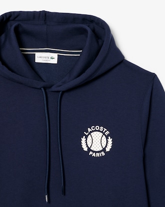 Felpa con cappuccio stampa tennis