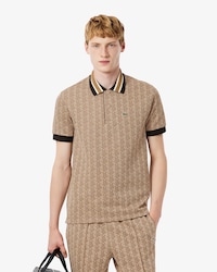 Polo dal taglio classico in jacquard con monogramma