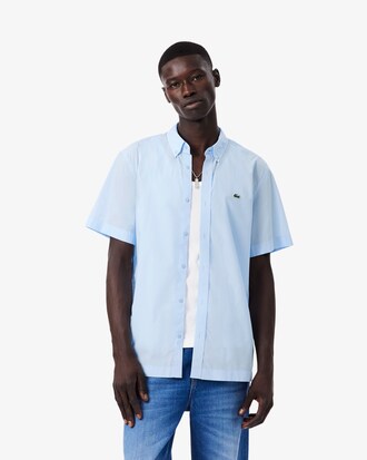 Camicia regular fit a maniche corte in popeline
