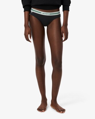 Slip in cotone stretch con vita a contrasto