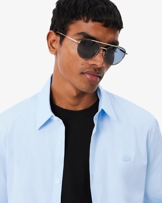 Camicia in popeline elasticizzato slim fit