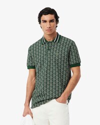 Polo dal taglio classico in jacquard con monogramma
