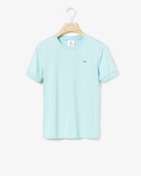 T-shirt da donna in cotone con manica a sbuffo e collo rotondo Lacoste LIVE