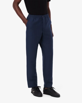 Pantaloni regular fit in twill di lino