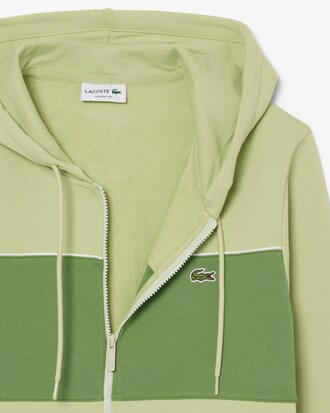 Felpa color block con cappuccio e zip