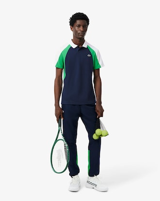 Polo sportiva color block con stampa