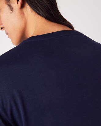 T-shirt con collo a V in jersey di cotone Pima leggero