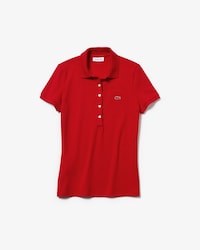 Polo slim fit Lacoste in mini piqu&eacute; di cotone stretch tinta unita