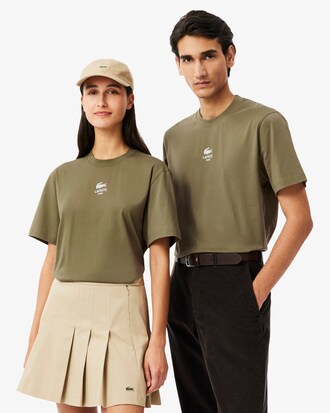 T-shirt in cotone con stampa del brand