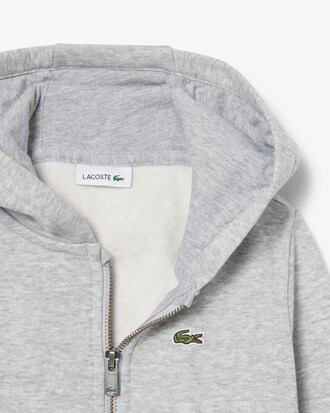 Felpa con zip unisex in tessuto felpato spazzolato