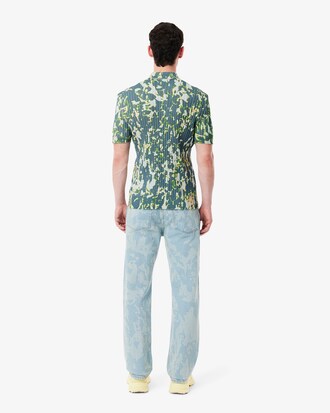 Jeans dritti in denim con stampa