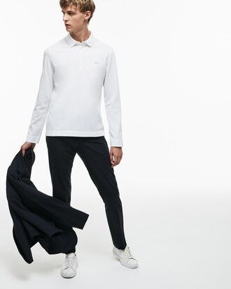 Polo Paris Regular Fit Lacoste a maniche lunghe in piqu&eacute; di cotone stretch